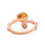 14K Rose Gold 1ct Yellow Round Lab Diamond Celestial-inspired Ring with Sun, New Moon, and Star Design 14K Rose Gold 1ct Yellow Round Lab Diamond Celestial-inspired Ring with Sun, New Moon, and Star Design