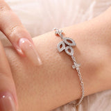 14K White Gold Round Lab Diamond Cluster Chain Bracelet 14K White Gold Round Lab Diamond Cluster Chain Bracelet