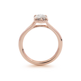 14K Rose Gold 1ct Oval Old Mine Cut Brown Lab Diamond 6 Claw Prong Cathedral Setting Solitaire Ring 14K Rose Gold 1ct Oval Old Mine Cut Brown Lab Diamond 6 Claw Prong Cathedral Setting Solitaire Ring