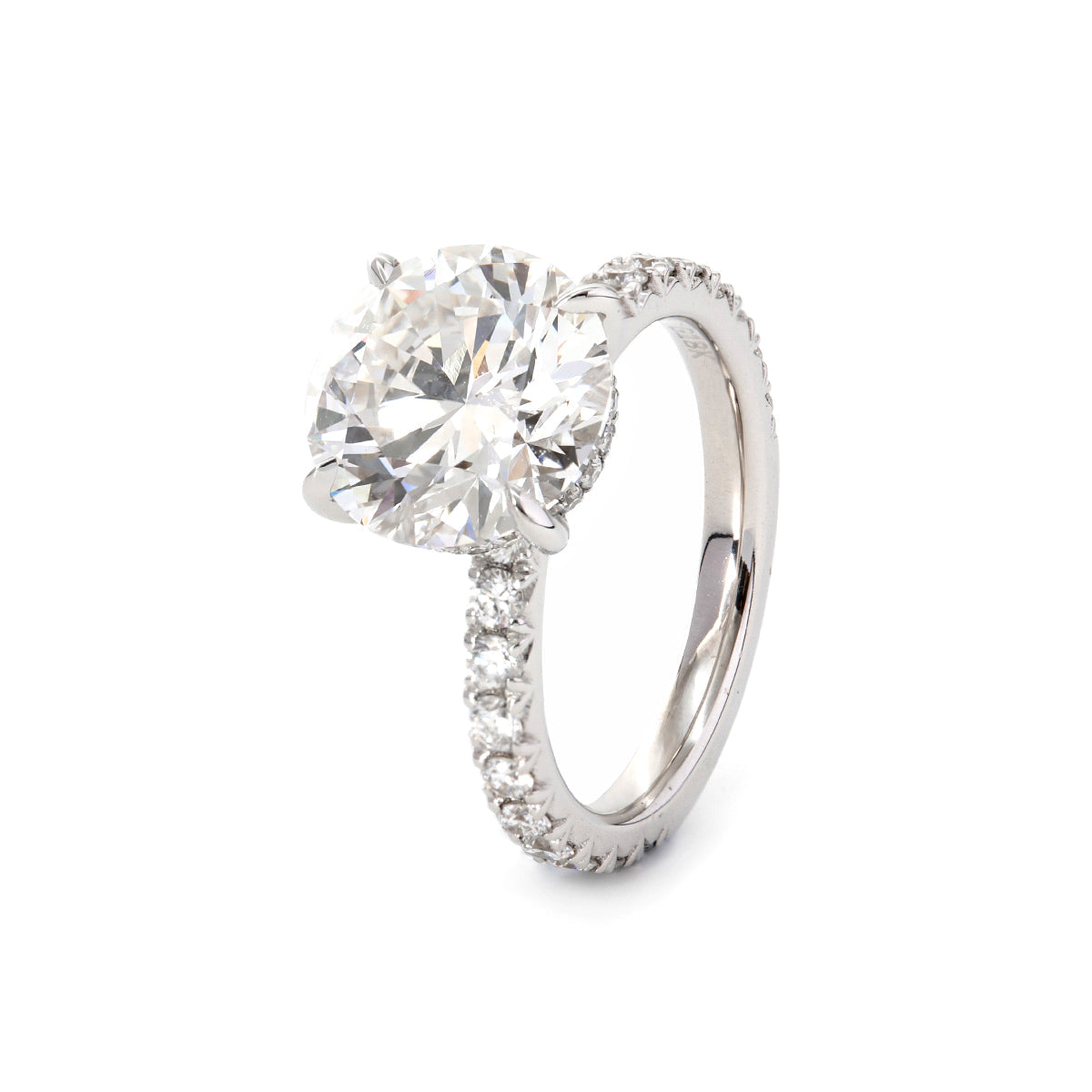 14K White Gold 3ct Round Brilliant Cut Lab Diamond Hidden Halo Bridal Set Rings 14K White Gold 3ct Round Brilliant Cut Lab Diamond Hidden Halo Bridal Set Rings