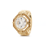 14K Yellow Gold 3ct Old European Cut Lab Diamond Millegrain Bezel Vintage Engraved Ring - Art Deco Style 14K Yellow Gold 3ct Old European Cut Lab Diamond Millegrain Bezel Vintage Engraved Ring - Art Deco Style