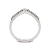14K White Gold Round Lab Diamond V-shape Millegrain Wedding Ring 14K White Gold Round Lab Diamond V-shape Millegrain Wedding Ring
