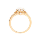 14K Yellow Gold 2.5ct Elongated Cushion Cut Lab Diamond Victoran-Style Ring with Floral Motifs 14K Yellow Gold 2.5ct Elongated Cushion Cut Lab Diamond Victoran-Style Ring with Floral Motifs