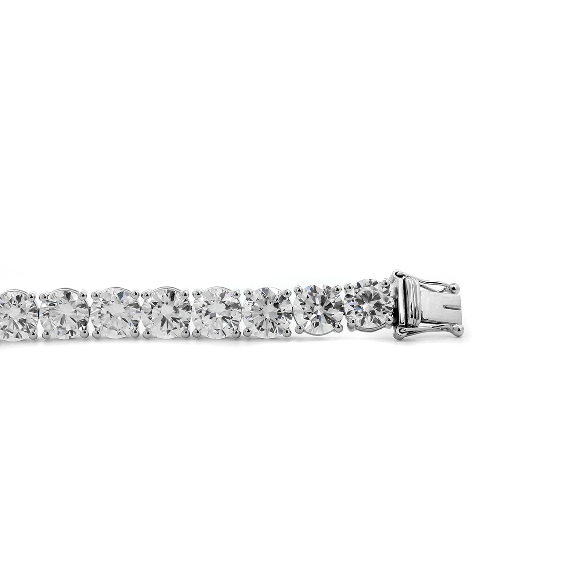 14K White Gold 6mm Round Brilliant Cut Lab Diamond 4 Round Prong Basket Tennis Bracelet 14K White Gold 6mm Round Brilliant Cut Lab Diamond 4 Round Prong Basket Tennis Bracelet