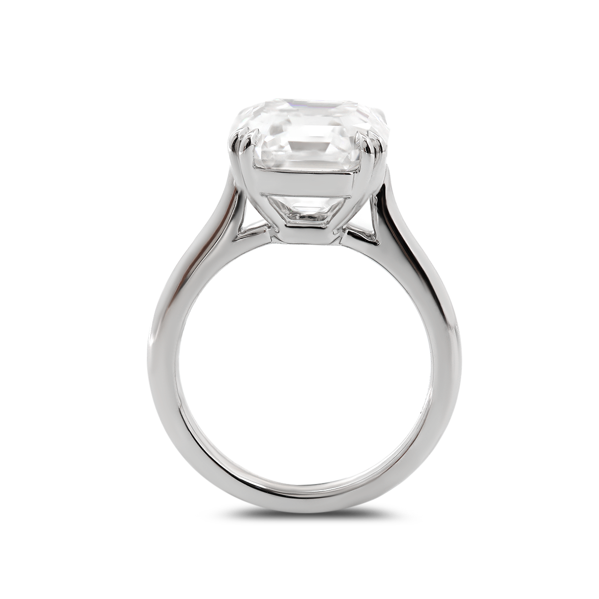 Platinum 5ct Antique Asscher Cut Lab Diamond Double Claw Prong Basket Solitaire Ring Platinum 5ct Antique Asscher Cut Lab Diamond Double Claw Prong Basket Solitaire Ring