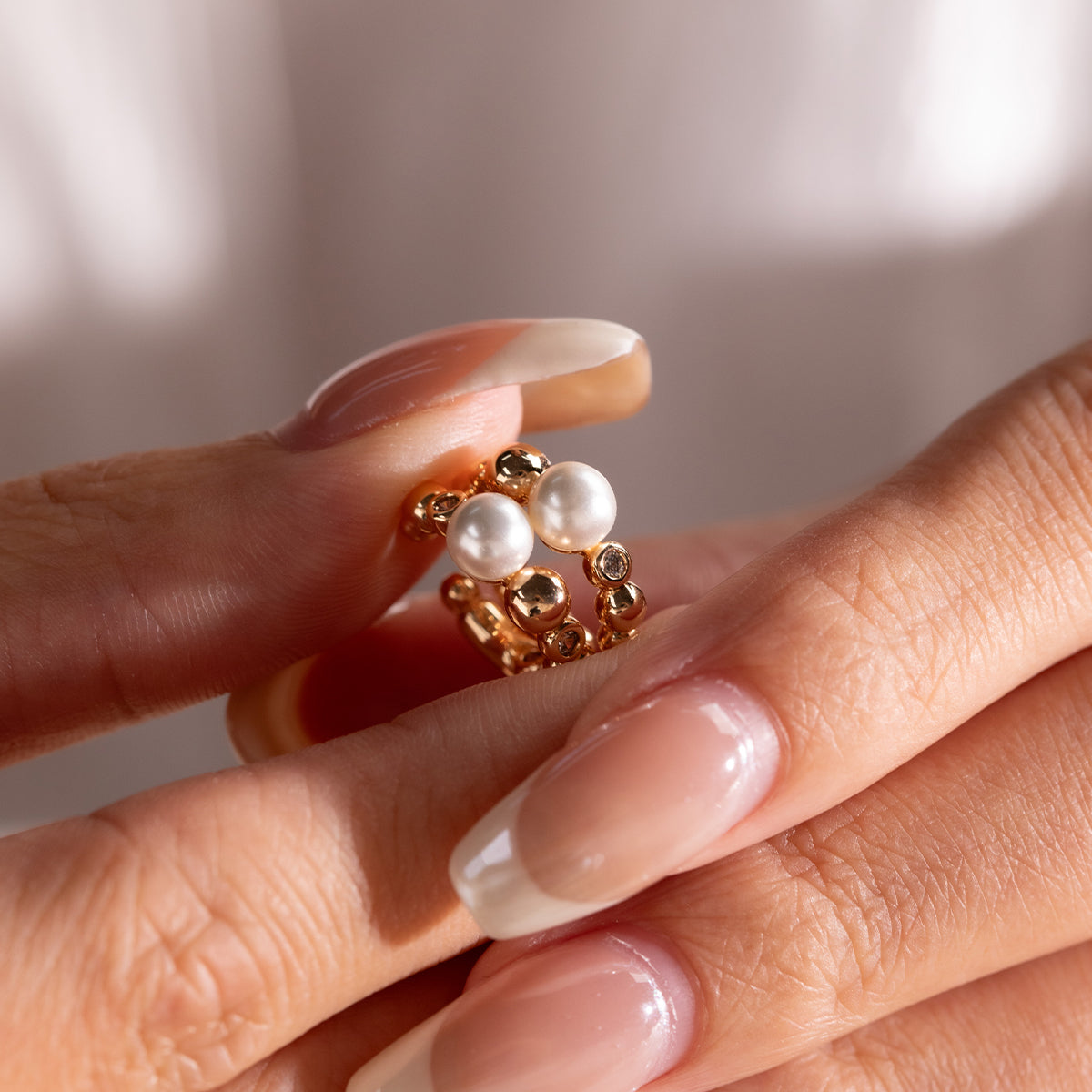 14K Yellow Gold 5mm Fresh-water Pearl Boho-Style Open Ear Cuff 14K Yellow Gold 5mm Fresh-water Pearl Boho-Style Open Ear Cuff