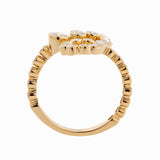 14K Yellow Gold Round Diamond Bezel Ring in J initial-inspired Design 14K Yellow Gold Round Diamond Bezel Ring in J initial-inspired Design