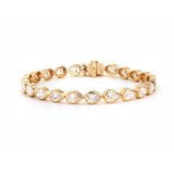 18K Yellow Gold Pear Shape Lab Diamond Bezel Tennis Bracelet 18K Yellow Gold Pear Shape Lab Diamond Bezel Tennis Bracelet