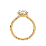 14K Yellow Gold Oval Rose Cut Lab Diamond Millegrain Solitaire Ring 14K Yellow Gold Oval Rose Cut Lab Diamond Millegrain Solitaire Ring