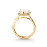 14K Yellow Gold 2.5ct Duchess Cut Elongated Hexagonal Lab Diamond Ring with Baguette Cut and Round Diamond Halo 14K Yellow Gold 2.5ct Duchess Cut Elongated Hexagonal Lab Diamond Ring with Baguette Cut and Round Diamond Halo