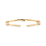 18K Yellow Gold Round Cut Lab Diamond Open Bangle Bracelet 18K Yellow Gold Round Cut Lab Diamond Open Bangle Bracelet