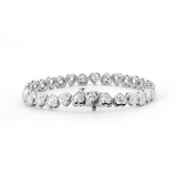 18K White Gold Heart Shape Lab Diamond Bezel Tennis Bracelet 18K White Gold Heart Shape Lab Diamond Bezel Tennis Bracelet