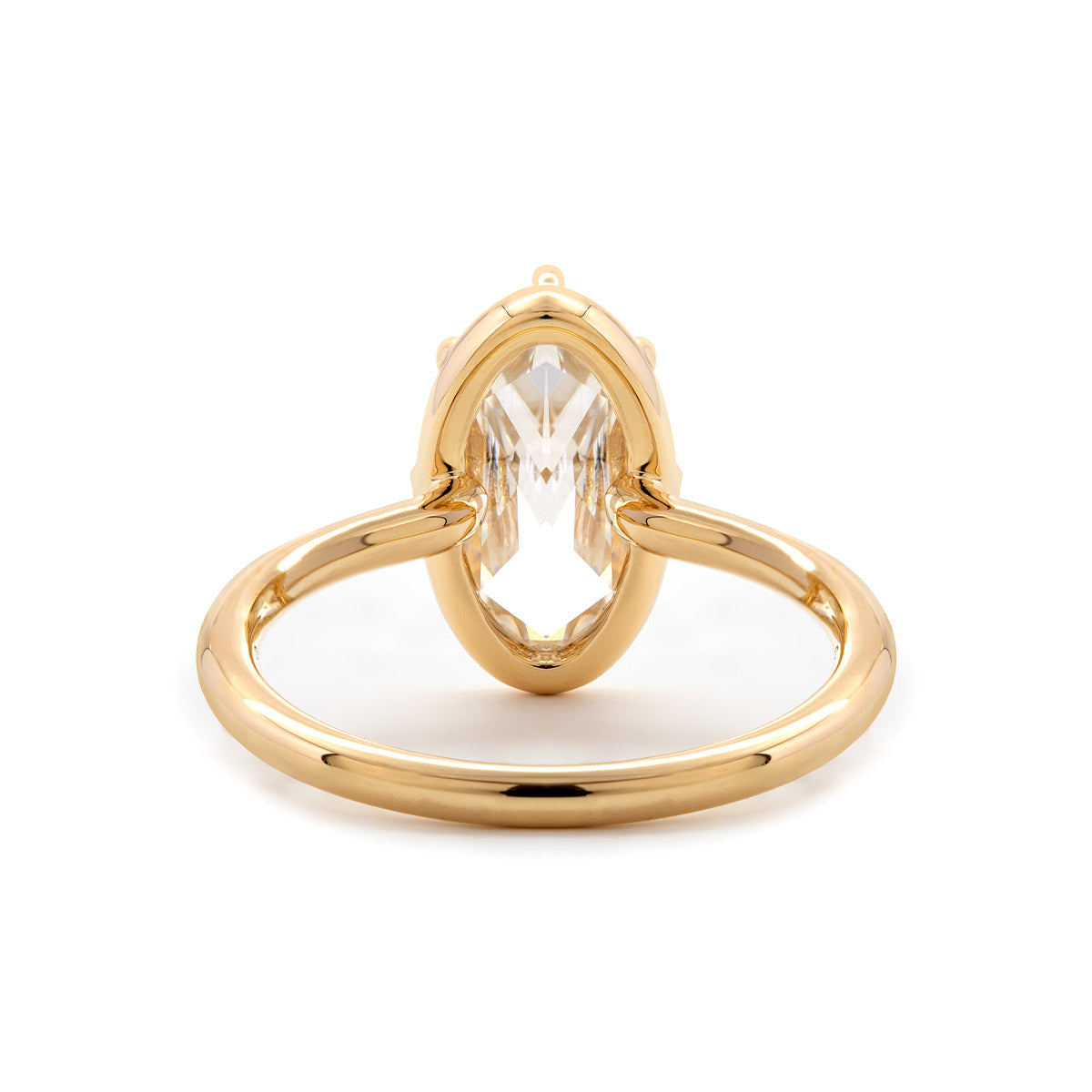 14K Yellow Gold Oval Rose Cut Lab Diamond Millegrain Solitaire Ring 14K Yellow Gold Oval Rose Cut Lab Diamond Millegrain Solitaire Ring