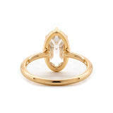 14K Yellow Gold Oval Rose Cut Lab Diamond Millegrain Solitaire Ring 14K Yellow Gold Oval Rose Cut Lab Diamond Millegrain Solitaire Ring