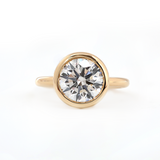14K Yellow Gold Round Lab Diamond Bezel Crowm Basket Solitaire Ring 14K Yellow Gold Round Lab Diamond Bezel Crowm Basket Solitaire Ring