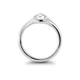 14K White Gold 1.5ct Rose Cut Lab Diamond Bezel Ring with Tapered Band 14K White Gold 1.5ct Rose Cut Lab Diamond Bezel Ring with Tapered Band