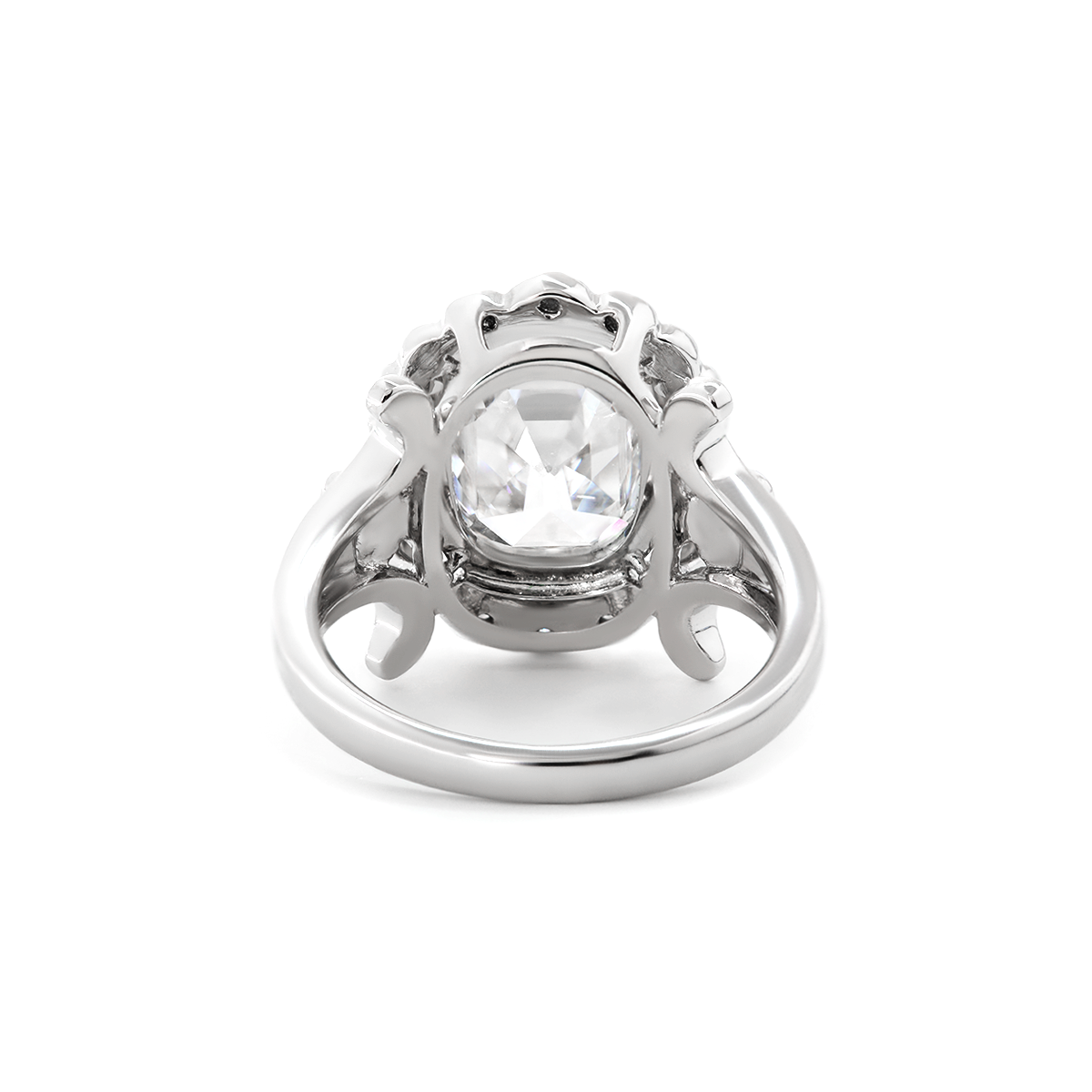 Platinum 4.5ct Elongated Lab Diamond Antique-inspired Ring Platinum 4.5ct Elongated Lab Diamond Antique-inspired Ring