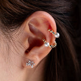 14K Yellow Gold 5mm Fresh-water Pearl Boho-Style Open Ear Cuff 14K Yellow Gold 5mm Fresh-water Pearl Boho-Style Open Ear Cuff