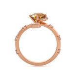 14K Rose Gold 1ct Yellow Round Lab Diamond Celestial-inspired Ring with Sun, New Moon, and Star Design 14K Rose Gold 1ct Yellow Round Lab Diamond Celestial-inspired Ring with Sun, New Moon, and Star Design