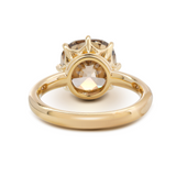 14K Yellow Gold 4.5ct Old Mine Cut Brown Lab Diamond 8 Claw Prongs Crown Setting Solitaire Ring 14K Yellow Gold 4.5ct Old Mine Cut Brown Lab Diamond 8 Claw Prongs Crown Setting Solitaire Ring