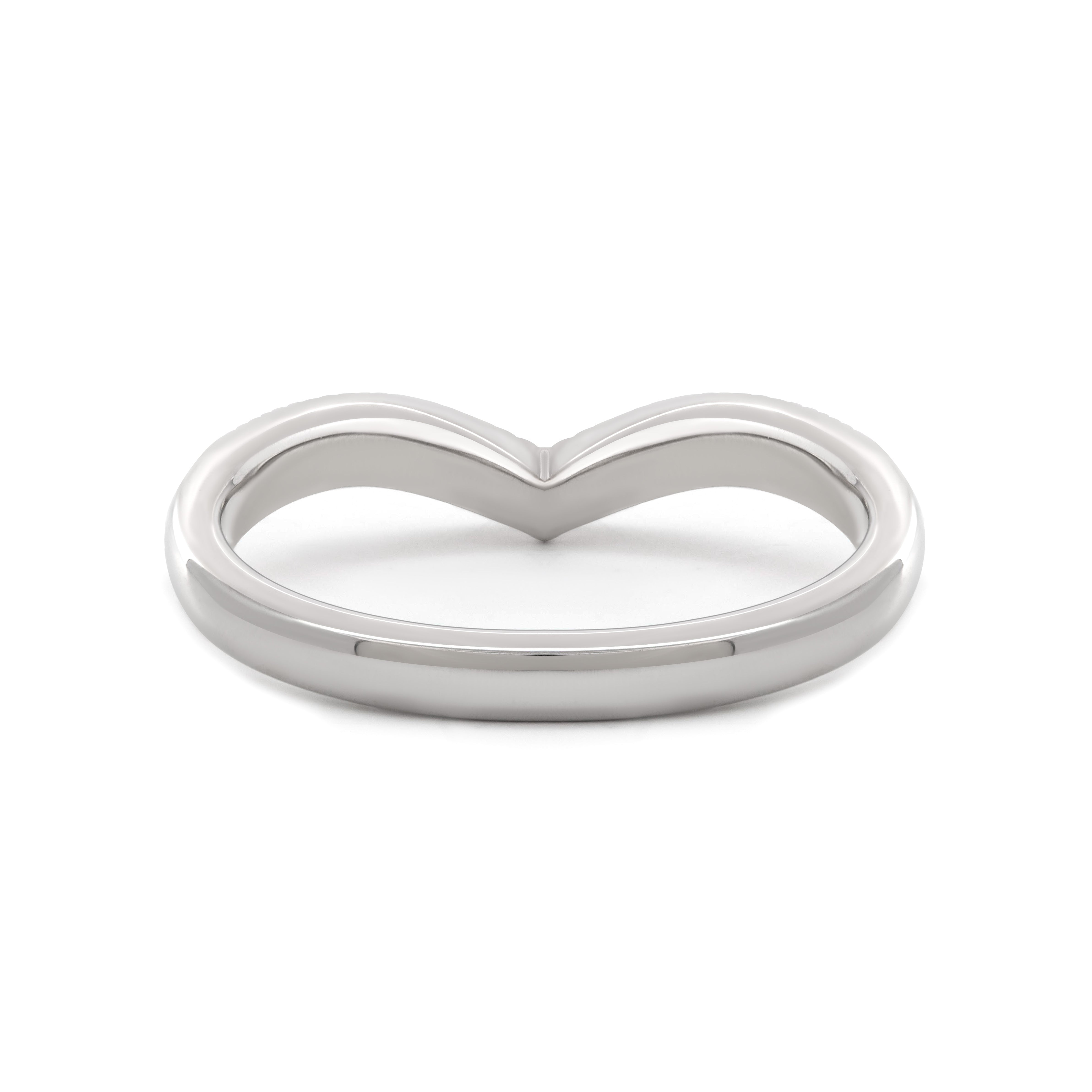 14K White Gold Round Lab Diamond V-shape Millegrain Wedding Ring 14K White Gold Round Lab Diamond V-shape Millegrain Wedding Ring