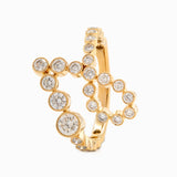 14K Yellow Gold Round Diamond Bezel Ring in J initial-inspired Design 14K Yellow Gold Round Diamond Bezel Ring in J initial-inspired Design