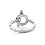 Platinum Round Lab Diamond Buckle-Inspired Ring Platinum Round Lab Diamond Buckle-Inspired Ring