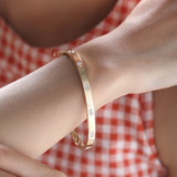 14K Yellow Gold Oval Cut and Princess Cut Lab Diamond Bezel Bangle Bracelet 14K Yellow Gold Oval Cut and Princess Cut Lab Diamond Bezel Bangle Bracelet