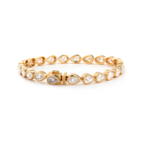 18K Yellow Gold Pear Shape Lab Diamond Bezel Tennis Bracelet 18K Yellow Gold Pear Shape Lab Diamond Bezel Tennis Bracelet