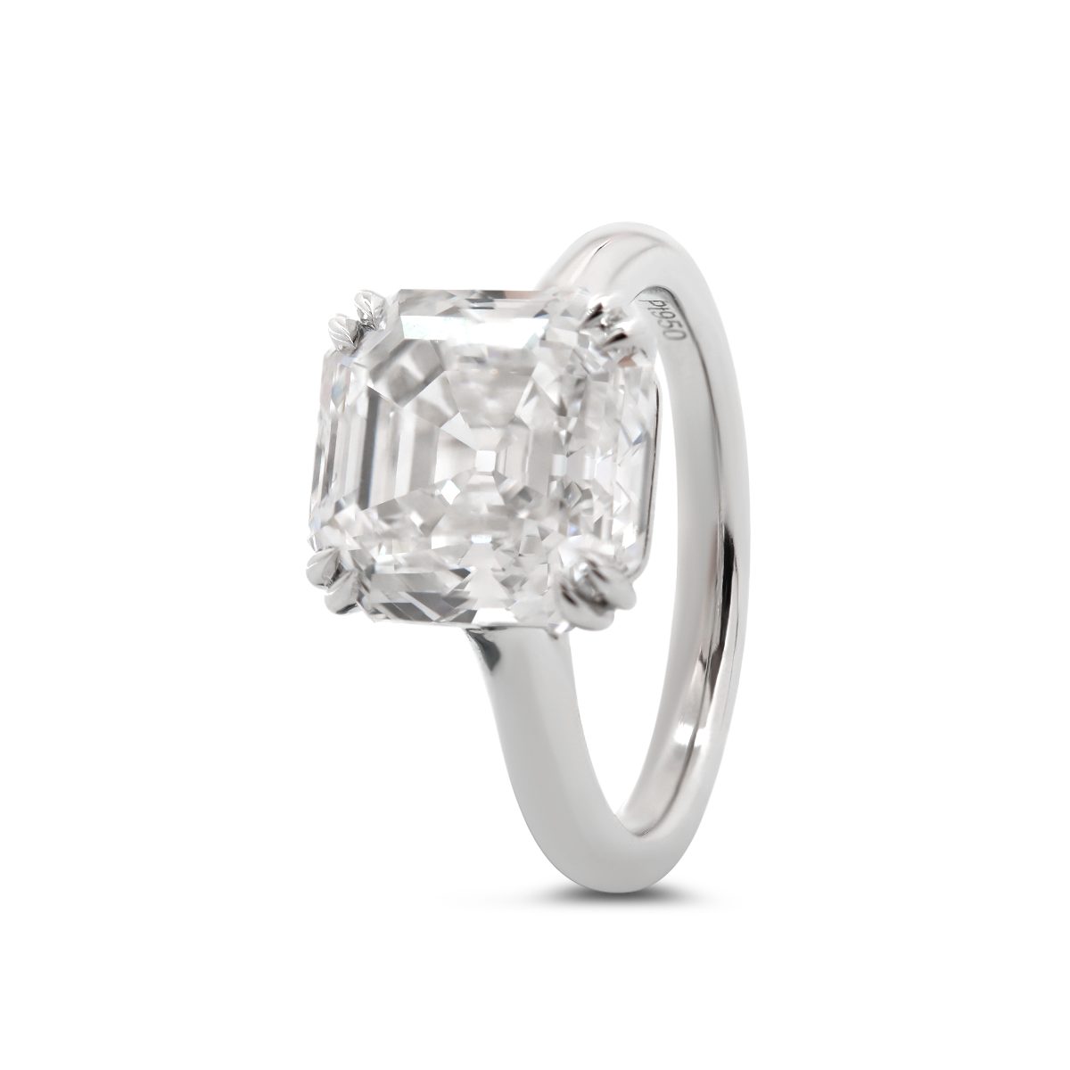 Platinum 5ct Antique Asscher Cut Lab Diamond Double Claw Prong Basket Solitaire Ring Platinum 5ct Antique Asscher Cut Lab Diamond Double Claw Prong Basket Solitaire Ring