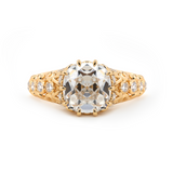 14K Yellow Gold 3.5ct Elongated Lab Diamond Antique-inspired Ring 14K Yellow Gold 3.5ct Elongated Lab Diamond Antique-inspired Ring