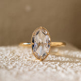 14K Yellow Gold Oval Rose Cut Lab Diamond Millegrain Solitaire Ring 14K Yellow Gold Oval Rose Cut Lab Diamond Millegrain Solitaire Ring