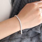 14K White Gold Round Cut Lab Diamond 4 Prong Basket Tennis Bracelet 14K White Gold Round Cut Lab Diamond 4 Prong Basket Tennis Bracelet