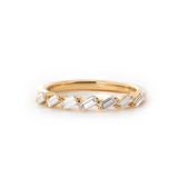 14K Yellow Gold Baguette Cut Lab Diamond 7 Stone Half Eternity Ring 14K Yellow Gold Baguette Cut Lab Diamond 7 Stone Half Eternity Ring
