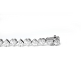 18K White Gold Heart Shape Lab Diamond Bezel Tennis Bracelet 18K White Gold Heart Shape Lab Diamond Bezel Tennis Bracelet