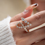 14K Yellow Gold Round Diamond Bezel Ring in J initial-inspired Design 14K Yellow Gold Round Diamond Bezel Ring in J initial-inspired Design
