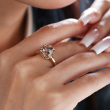 14K Yellow Gold 4.5ct Old Mine Cut Brown Lab Diamond 8 Claw Prongs Crown Setting Solitaire Ring 14K Yellow Gold 4.5ct Old Mine Cut Brown Lab Diamond 8 Claw Prongs Crown Setting Solitaire Ring