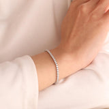 Platinum Round Brilliant Cut Diamond 4 Prong Basket Tennis Bracelet Platinum Round Brilliant Cut Diamond 4 Prong Basket Tennis Bracelet