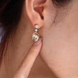 14K Yellow Gold Round Lab Diamond Celestial Ring-Inspired Stud Earrings 14K Yellow Gold Round Lab Diamond Celestial Ring-Inspired Stud Earrings
