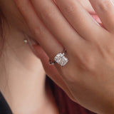 14K White Gold 3.5ct Radiant Cut Lab Diamond Hidden Halo Ring 14K White Gold 3.5ct Radiant Cut Lab Diamond Hidden Halo Ring