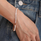 18K Rose Gold Princess Cut Lab Diamond Tennis Bracelet 18K Rose Gold Princess Cut Lab Diamond Tennis Bracelet