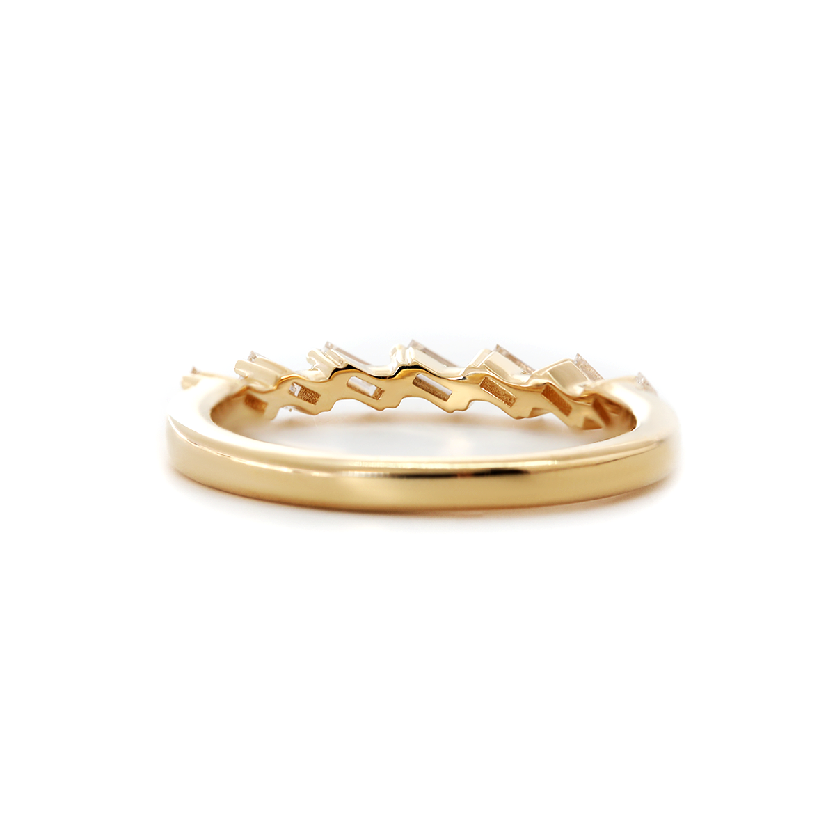14K Yellow Gold Baguette Cut Lab Diamond 7 Stone Half Eternity Ring 14K Yellow Gold Baguette Cut Lab Diamond 7 Stone Half Eternity Ring