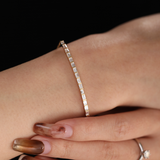 14K Yellow Gold Baguette Cut Lab Diamond Bangle Bracelet 14K Yellow Gold Baguette Cut Lab Diamond Bangle Bracelet