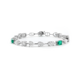 14K White Gold 10 ct tw 6 Shapes Lab Diamond & Lab Emerald Tennis Bracelet 14K White Gold 10 ct tw 6 Shapes Lab Diamond & Lab Emerald Tennis Bracelet