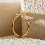 14K Yellow Gold Oval Rose Cut Lab Diamond Millegrain Solitaire Ring 14K Yellow Gold Oval Rose Cut Lab Diamond Millegrain Solitaire Ring