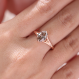 14K Rose Gold 1ct Oval Old Mine Cut Brown Lab Diamond 6 Claw Prong Cathedral Setting Solitaire Ring 14K Rose Gold 1ct Oval Old Mine Cut Brown Lab Diamond 6 Claw Prong Cathedral Setting Solitaire Ring