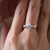 14K Rose Gold 1.5ct Pear Cut Lab Diamond Twist Pave Ring 14K Rose Gold 1.5ct Pear Cut Lab Diamond Twist Pave Ring