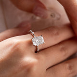 14K White Gold 3.5ct Radiant Cut Lab Diamond Hidden Halo Ring 14K White Gold 3.5ct Radiant Cut Lab Diamond Hidden Halo Ring