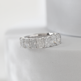 Platinum Radiant Cut Lab Diamond 7 Stone Half Eternity Ring Platinum Radiant Cut Lab Diamond 7 Stone Half Eternity Ring