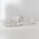 Platinum Radiant Cut Lab Diamond 7 Stone Half Eternity Ring Platinum Radiant Cut Lab Diamond 7 Stone Half Eternity Ring